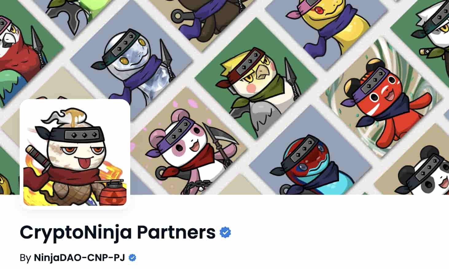 Crypto Ninja PartnersのOpnSeaのページ